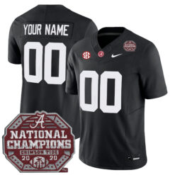 Custom Alabama Crimson Tide Football 2020 CFP National Championship Black Stitched Jersey