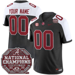Custom Alabama Crimson Tide Football 2020 CFP National Championship Alternate Black Stitched Jersey