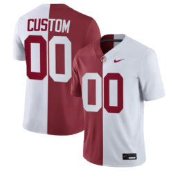 Custom Alabama Crimson Tide Football Crimson White Split Stitched Jersey