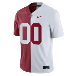 Alternative view of Custom Alabama Crimson Tide Football Crimson White Split Stitched Jersey
