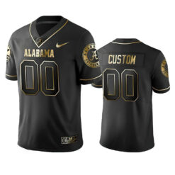 Custom Alabama Crimson Tide Football Black Gold Stitched Jersey