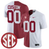 Custom Alabama Crimson Tide Football Crimson White Split Stitched Jersey w/ SEC Patch