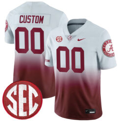 Custom Alabama Crimson Tide Football Gradient Stitched Jersey w/ SEC Patch