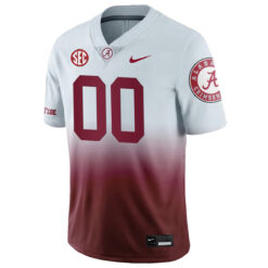 Alternative view of Custom Alabama Crimson Tide Football Gradient Stitched Jersey w/ SEC Patch