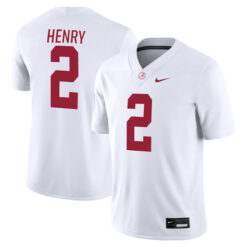Derrick Henry Alabama Crimson Tide Football White Away Game Stitched Jersey