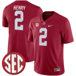 Derrick Henry Alabama Crimson Tide Football Crimson Home Game Stitched Jersey w/ SEC Patch