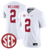 Ryan Williams Alabama Crimson Tide Football White Away Game Stitched Jersey w/ SEC Patch
