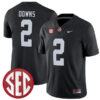 Caleb Downs Alabama Crimson Tide Football Black Alternate Game Stitched Jersey w/ SEC Patch