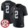 Jalen Hurts Alabama Crimson Tide Football Black Alternate Game Stitched Jersey w/ SEC Patch