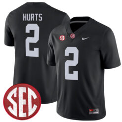Jalen Hurts Alabama Crimson Tide Football Black Alternate Game Stitched Jersey w/ SEC Patch