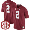 Jalen Hurts Alabama Crimson Tide Football Crimson Alumni Stitched Jersey w/ SEC Patch