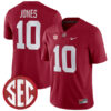 Mac Jones Alabama Crimson Tide Football Crimson Home Game Stitched Jersey w/ SEC Patch