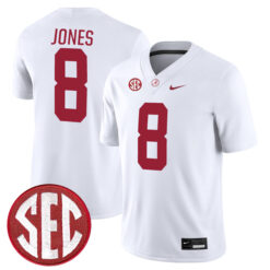 Julio Jones Alabama Crimson Tide Football White Away Game Stitched Jersey w/ SEC Patch
