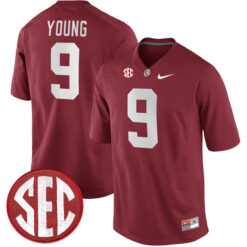 Bryce Young Alabama Crimson Tide Football Crimson Alumni Stitched Jersey w/ SEC Patch