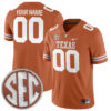 Custom Texas Longhorns Football Orange Game Stitched Jersey w/ SEC Patch