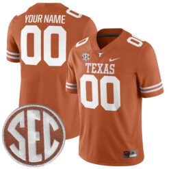 Custom Texas Longhorns Football Orange Game Stitched Jersey w/ SEC Patch