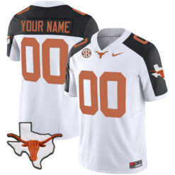 Custom Texas Longhorns Football White Reverse Vapor F.U.S.E Limited Stitched Jersey