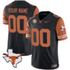 Custom Texas Longhorns Football Orange Sleeve Vapor F.U.S.E Limited Stitched Jersey
