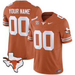 Custom Texas Longhorns Football Orange Home Vapor F.U.S.E Limited Stitched Jersey