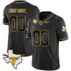Custom Texas Longhorns Football Black Gold Stitched Jersey