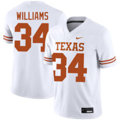 Ricky Williams Texas Longhorns Football White Away Game Stitched Jersey