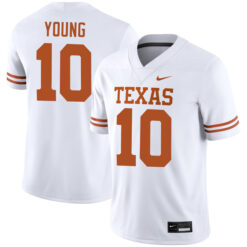 Vince Young Texas Longhorns Football White Away Game Stitched Jersey