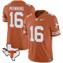 Arch Manning Texas Longhorns Football Orange Vapor F.U.S.E Limited Stitched Jersey