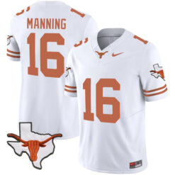 Arch Manning Texas Longhorns Football White Vapor F.U.S.E Limited Stitched Jersey