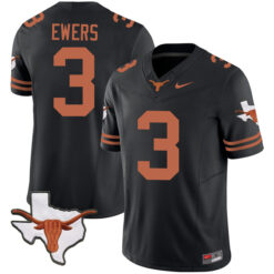 Quinn Ewers Texas Longhorns Football Black Vapor F.U.S.E Limited Stitched Jersey