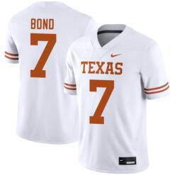Isaiah Bond Texas Longhorns Football White Away Game Stitched Jersey