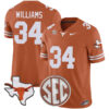 Ricky Williams Texas Longhorns Football Orange Vapor F.U.S.E Limited Stitched Jersey w/ SEC Patch
