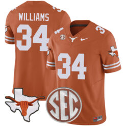 Ricky Williams Texas Longhorns Football Orange Vapor F.U.S.E Limited Stitched Jersey w/ SEC Patch