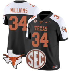 Ricky Williams Texas Longhorns Football Alternate Black Vapor F.U.S.E Limited Stitched Jersey w/ SEC Patch