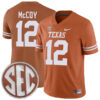 Colt McCoy Texas Longhorns Football Orange Home Game Stitched Jersey w/ SEC Patch