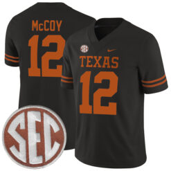 Colt McCoy Texas Longhorns Football Black Alternate Game Stitched Jersey w/ SEC Patch