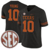 Vince Young Texas Longhorns Football Black Alternate Game Stitched Jersey w/ SEC Patch