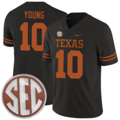 Vince Young Texas Longhorns Football Black Alternate Game Stitched Jersey w/ SEC Patch