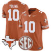 Vince Young Texas Longhorns Football Orange Vapor F.U.S.E Limited Stitched Jersey w/ SEC Patch
