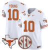 Vince Young Texas Longhorns Football White Vapor F.U.S.E Limited Stitched Jersey w/ SEC Patch