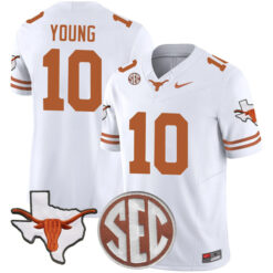 Vince Young Texas Longhorns Football White Vapor F.U.S.E Limited Stitched Jersey w/ SEC Patch