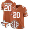 Earl Campbell Texas Longhorns Football Orange Vapor F.U.S.E Limited Stitched Jersey w/ SEC Patch