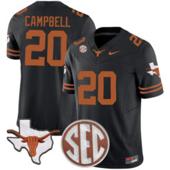 Earl Campbell Texas Longhorns Football Black Vapor F.U.S.E Limited Stitched Jersey w/ SEC Patch