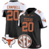 Earl Campbell Texas Longhorns Football Alternate Black Vapor F.U.S.E Limited Stitched Jersey w/ SEC Patch