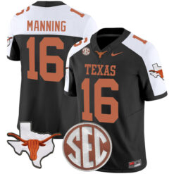 Arch Manning Texas Longhorns Football Alternate Black Vapor F.U.S.E Limited Stitched Jersey w/ SEC Patch