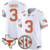 Quinn Ewers Texas Longhorns Football White Vapor F.U.S.E Limited Stitched Jersey w/ SEC Patch