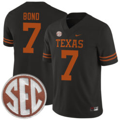 Isaiah Bond Texas Longhorns Football Black Alternate Game Stitched Jersey w/ SEC Patch