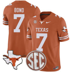 Isaiah Bond Texas Longhorns Football Orange Vapor F.U.S.E Limited Stitched Jersey w/ SEC Patch