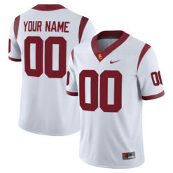 Custom USC Trojans Football White Game Stitched Jersey