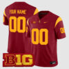 Custom USC Trojans Football Cardinal Vapor F.U.S.E Limited Stitched Jersey w/ B1G Patch