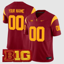 Custom USC Trojans Football Cardinal Vapor F.U.S.E Limited Stitched Jersey w/ B1G Patch